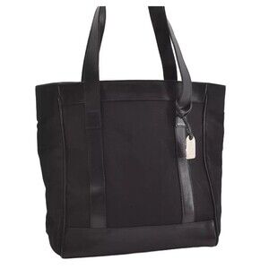 Authentic GUCCI Vintage Shoulder Tote Bag Purse Nylon Leather Black 4460J